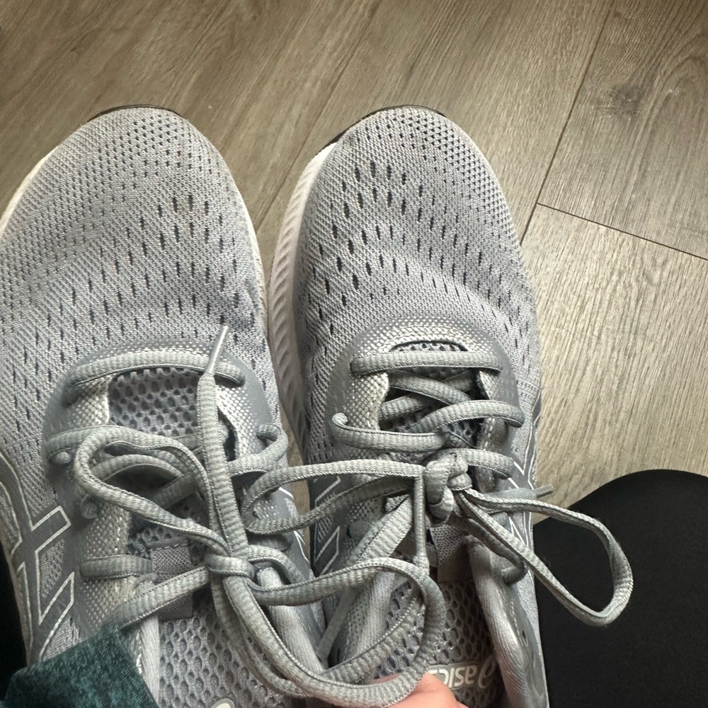 Asics Women's Light Gray Mesh Running Sneakers - Picture 8 of 13